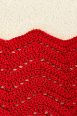 Close up of border on red chevron ripple afghan.  thumbnail