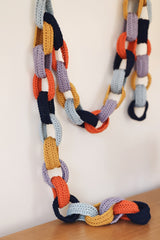 Close up of crochet chain garland.  thumbnail