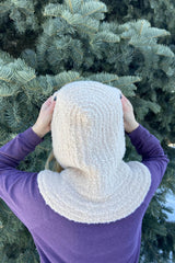 Back view of hooded cowl with hood pulled  up.  thumbnail