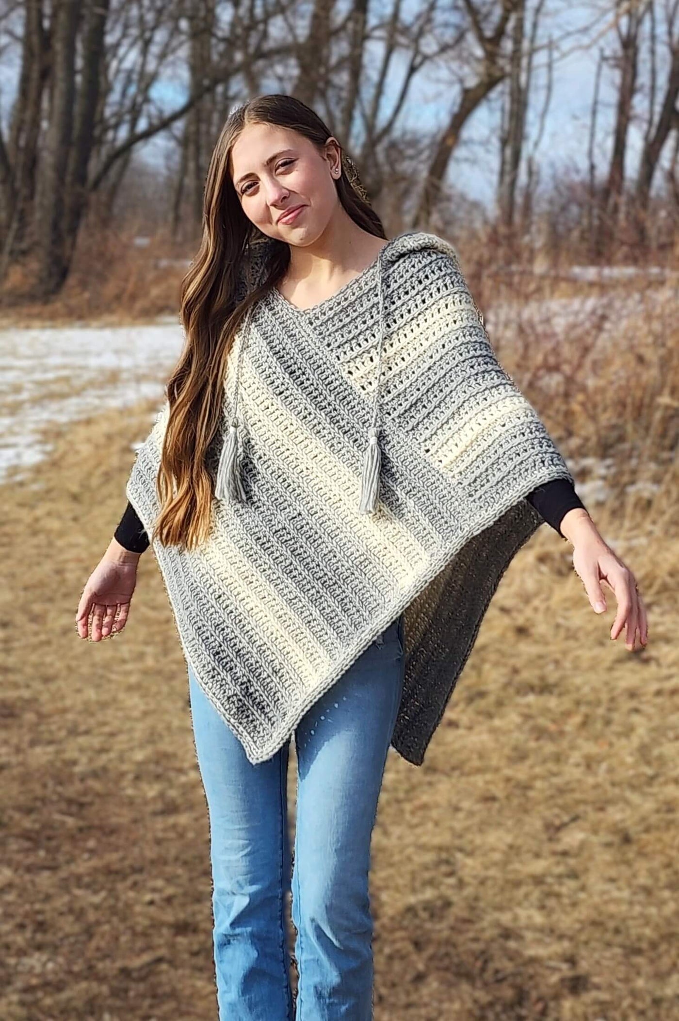 Crochet Kit - Shadow Line Poncho – Lion Brand Yarn