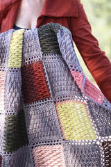 Close up of textured crochet squares.  thumbnail