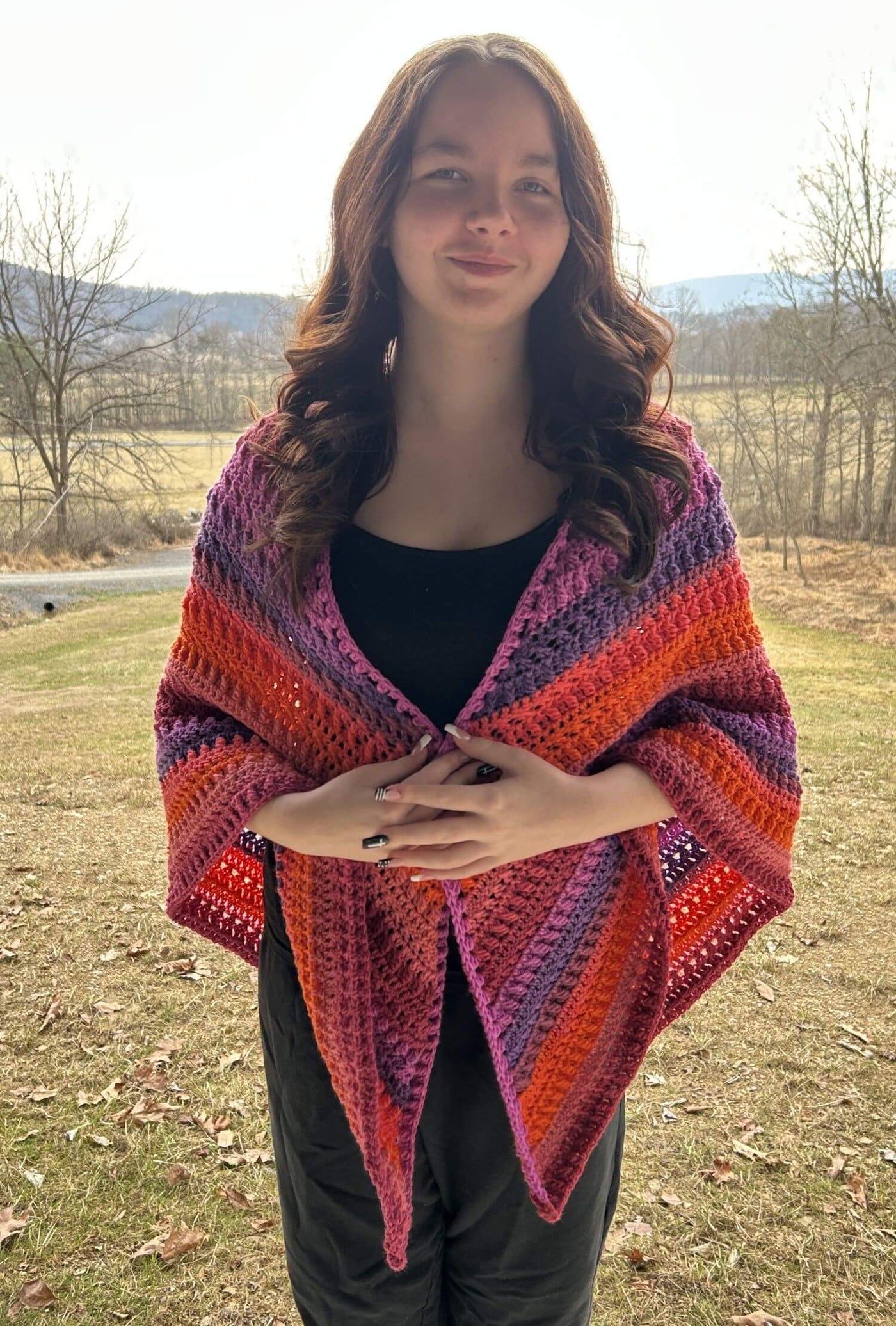 Crochet Kit - Blazing Sky Triangle Shawl – Lion Brand Yarn