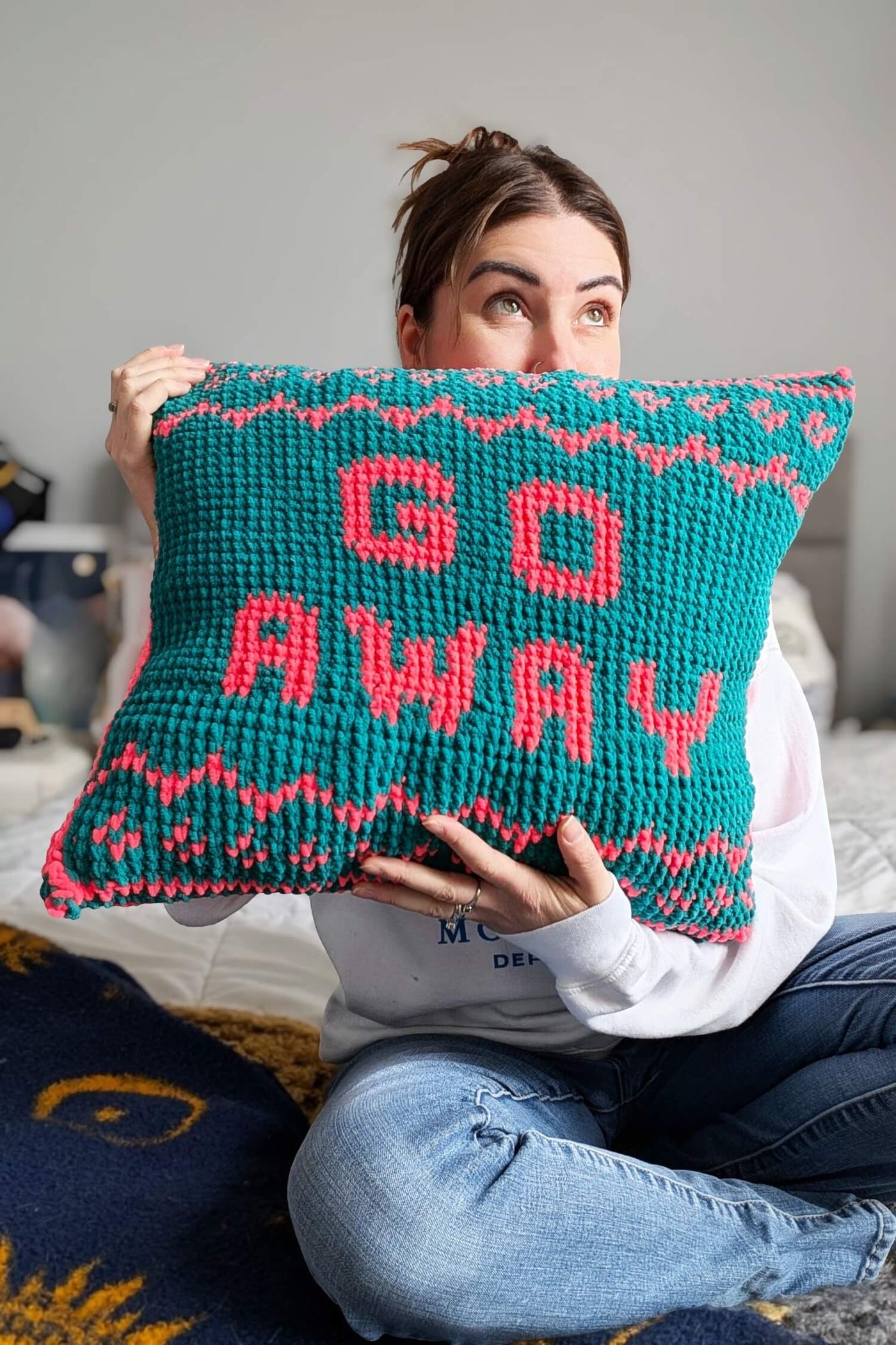 Crochet Kit - Go Away Pillow – Lion Brand Yarn