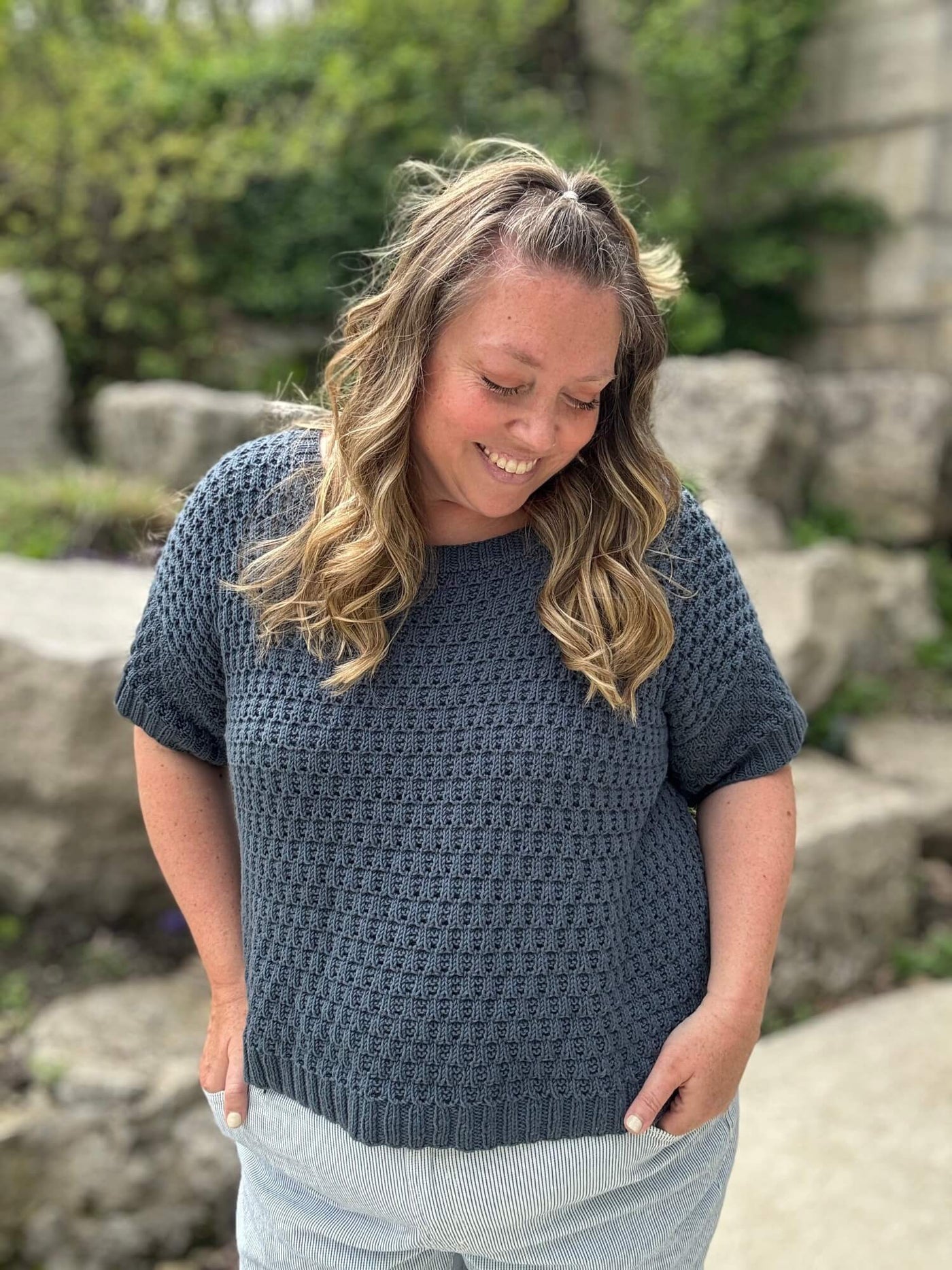 ブルネロクチネリ　リネン混 ボーダー ニット 変形　XS イタリア製 美品 Knit Kit - The Bronte Tee – Lion Brand Yarn