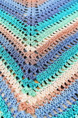Close up of corner of blanket, showing column of corner increases.  thumbnail