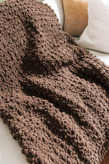 Close up of textured stitch pattern on crochet afghan.  thumbnail