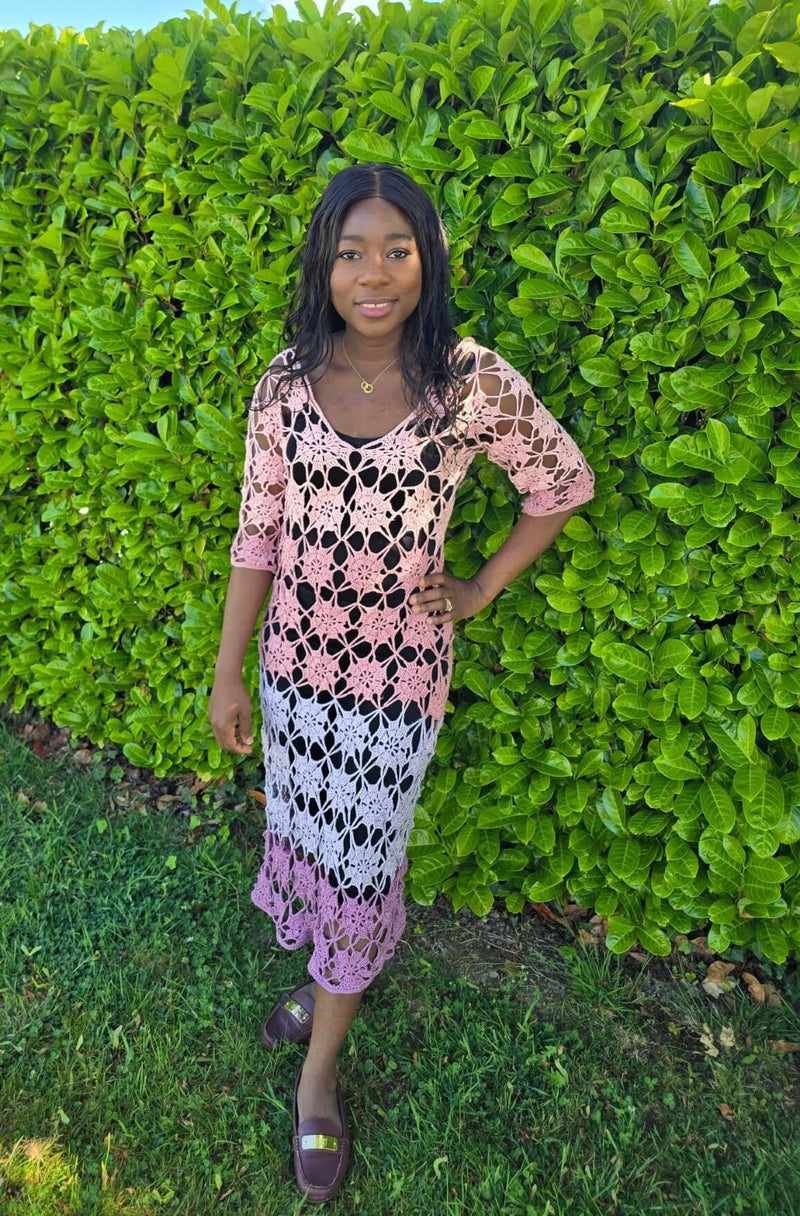 design dresses crochet Kit Own the Spotlight in trendy plus size fashion Size 2.0 Color:Navy Blue Blooms