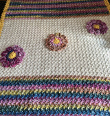 Close up of textured stitch used in blanket and 3-D applied flowers.  thumbnail