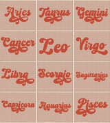 Chart view showing lettering for all 12 zodiac signs.  thumbnail