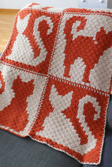 Close up of four cat blocks, showing alternating background and cat colors in each block.  thumbnail