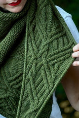 Close up of cable detail on shawl.  thumbnail