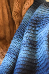 Closeup of crochet blanket showing textured stitches thumbnail