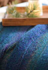 Close up of knit blanket showing textured stripes.  thumbnail