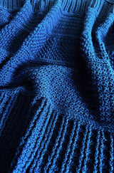 Close up of textures on crochet afghan.  thumbnail