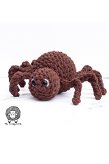 brown handmade plush yarn spider with eyes thumbnail