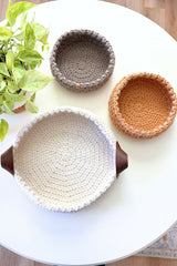 crochet baskets on a table thumbnail