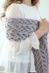 Knitted Scarf Worn By A Woman  thumbnail