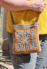 side view of person wearing granny square bag thumbnail