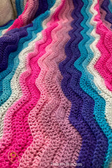 Wavy Ripple Blanket: Berry Bliss Throw (Crochet) thumbnail
