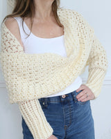 Crochet Sweater Worn By A Woman thumbnail