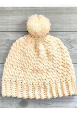 Crochet hat with pom thumbnail