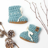 Crochet Baby Boots In Snow thumbnail