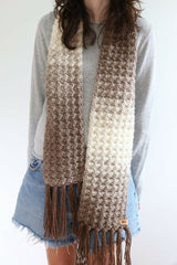 Crochet Scarf Worn By A Woman thumbnail