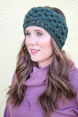 Crochet Ear Warmer Worn By A Woman thumbnail