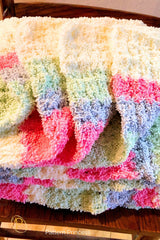 Pastel chunky crochet blanket thumbnail
