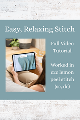 full video tutorial worked in c2c lemon peel stitch thumbnail