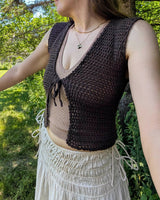 Crochet Vest Worn By A Woman thumbnail