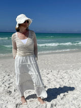 Crochet Cardigan Worn By A Woman thumbnail