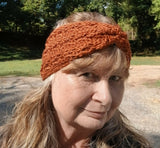 rust orange crocheted ear warmer headband thumbnail