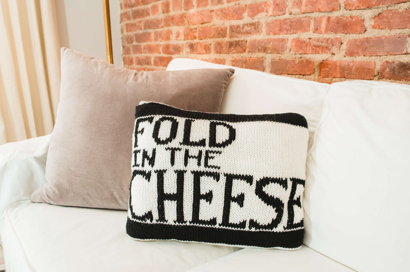 Fold In The Cheese Knit Pillow