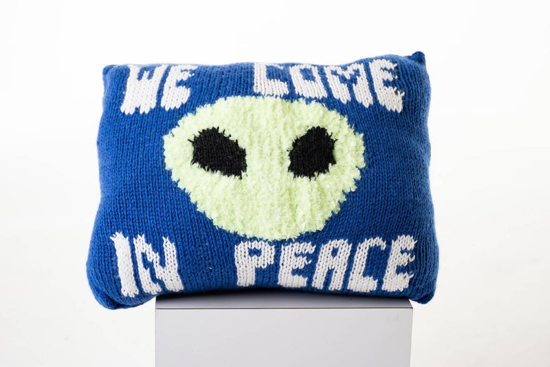 We Come in Peace Pillow (Knit)