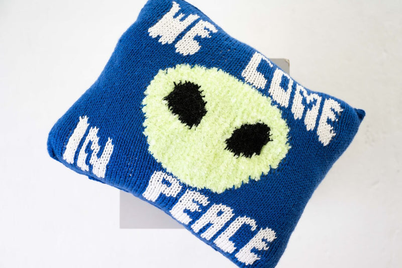 We Come in Peace Pillow (Knit)