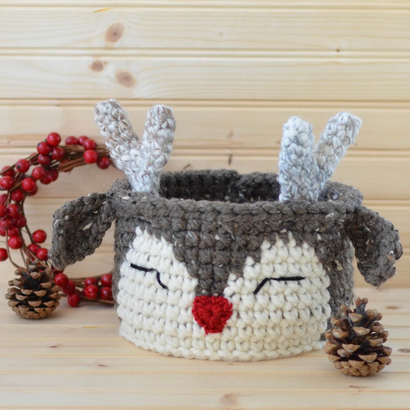 Reindeer Basket (Crochet)