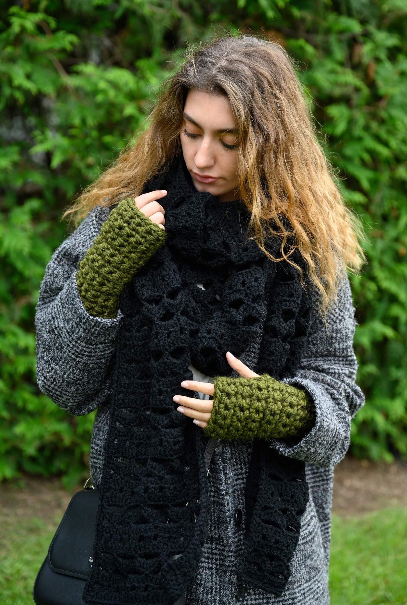 新品　RAF SIMONS アルパカ　ツイードマフラー CLEL】Alpaca Blend Reversible Shaggy Large Scarf / アルパカ