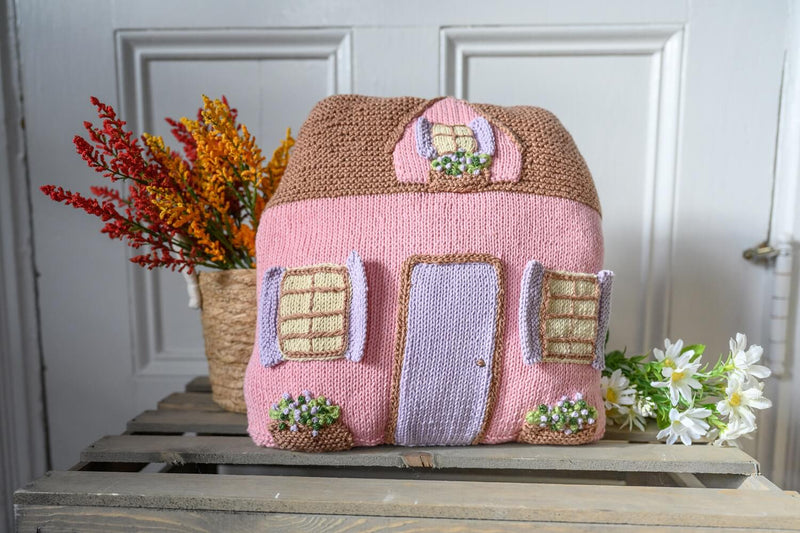 Cozy Pink House Pillow (Knit)