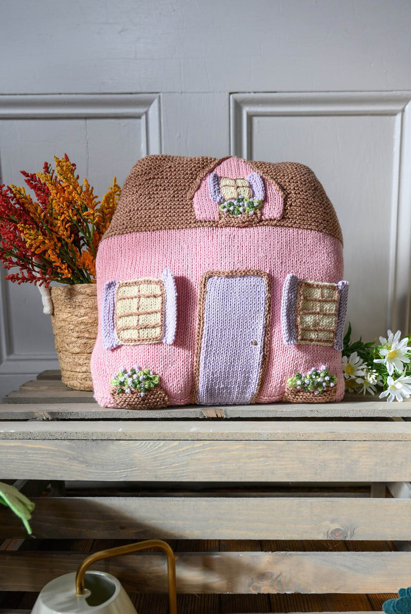 Cozy Pink House Pillow (Knit)