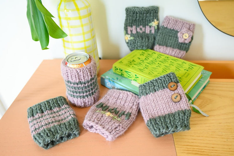 Maker Mom Cup Cozies (Knit)