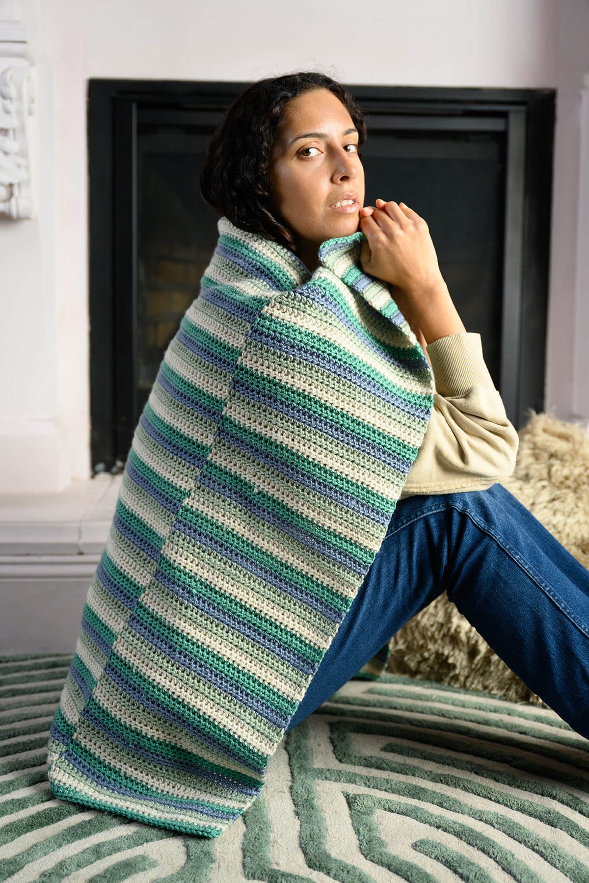 0623-9 BLANKET / STRIPE ブランケット/ストライプ カラー ストライプ柄 ブランケット 全4色 100×150 毛布 | 70PARK