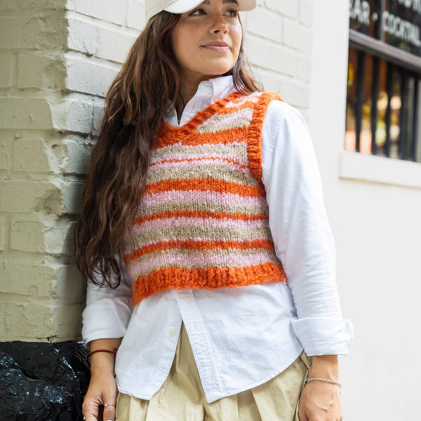 Striped Vest (Knit) – Lion Brand Yarn