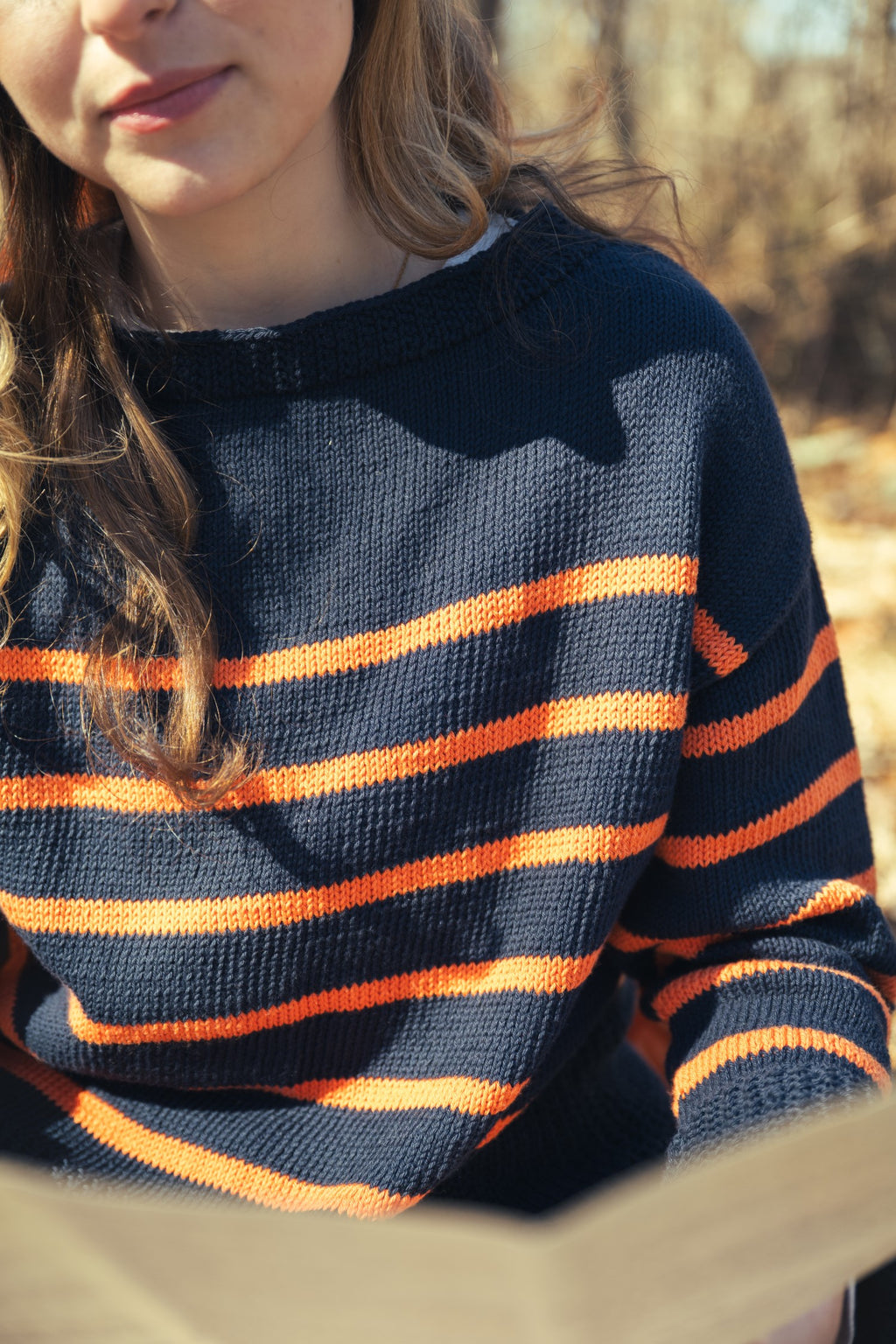 トップス BRANDINID le collezioni Skipperneck Knit BRANDINI LE COLLEZIONI ~Men's M~ Gray/Blue Zigzag Print Knit