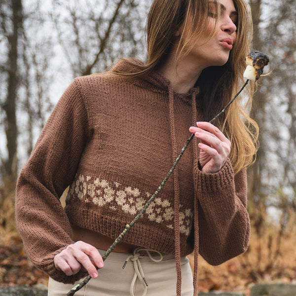 Knit Kit - Frost Flowers Hooded Pullover – Lion Brand Yarn