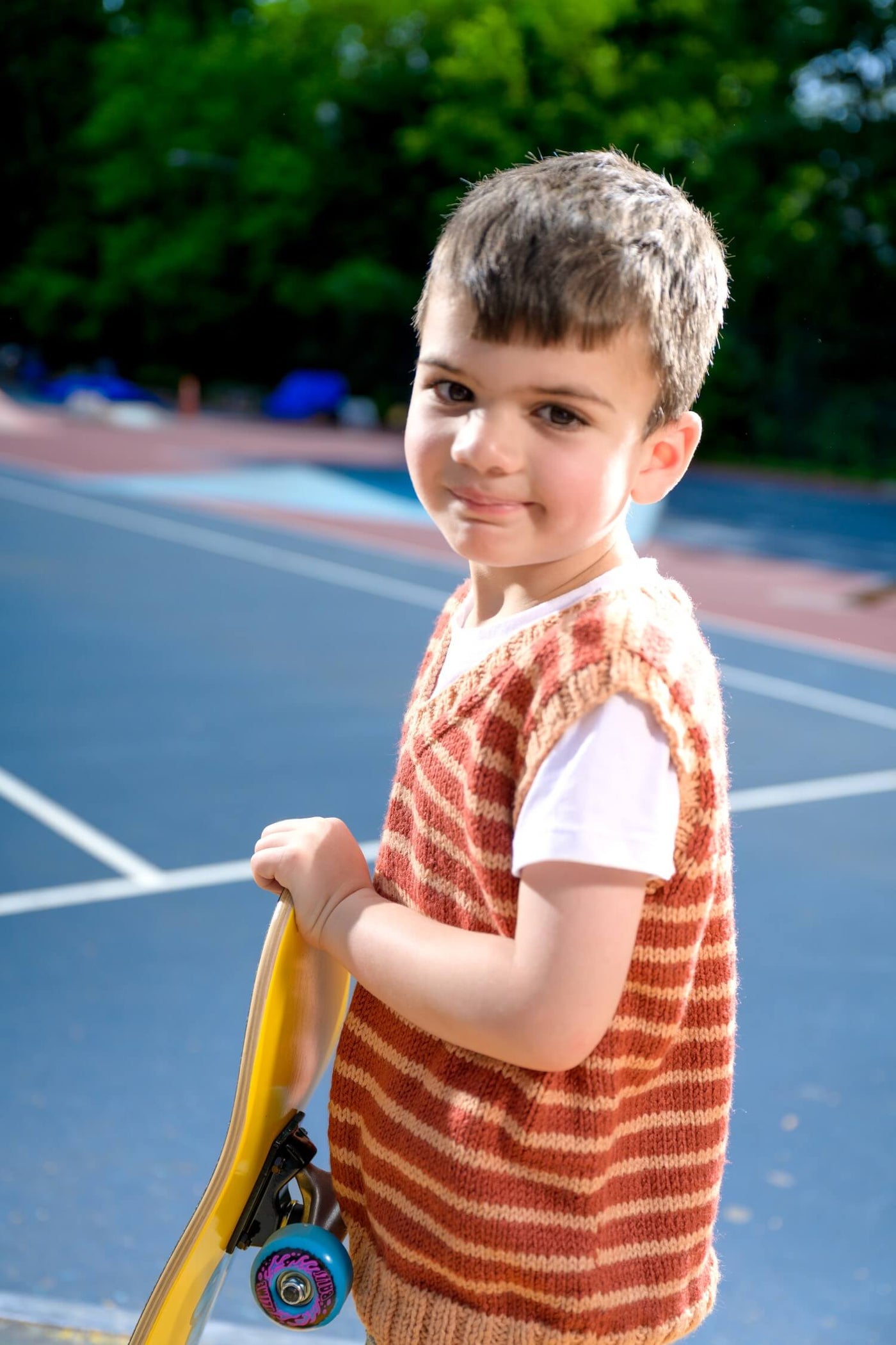 Child's Striped Vest (Knit) – Lion Brand Yarn