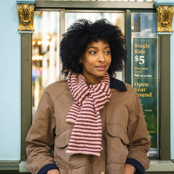 Tube Striped Scarf (Knit) – Lion Brand Yarn
