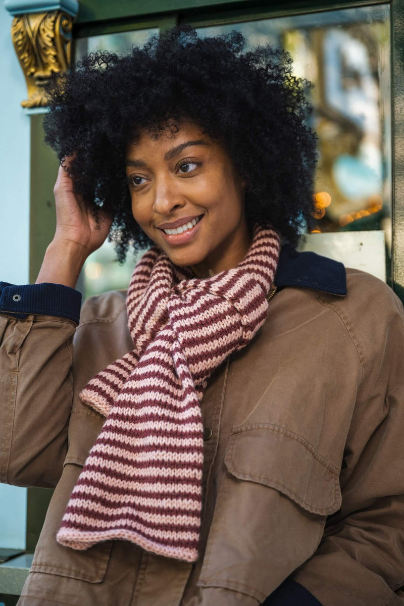 Tube Striped Scarf (Knit) – Lion Brand Yarn