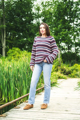 Striped knit pullover thumbnail