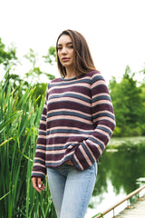 Striped knit pullover thumbnail